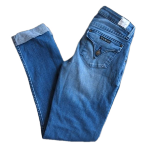 Hudson Medium Wash Lower Rise Bacara Crop Straight Cuffed Blue Jeans Size 25